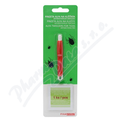 FIXAprotect pinzeta alfa na klíšťata+ubrousek