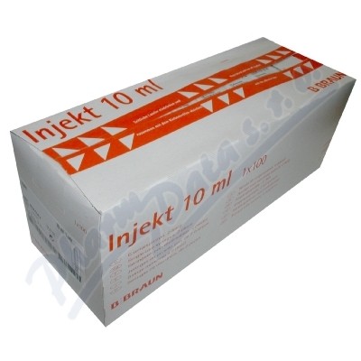 Injekt stříkačka 2-dílná 10ml LE oranž.ster.100ks