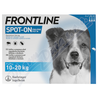 Frontline Spot On Dog 10-20kg pipeta 3x1.34ml