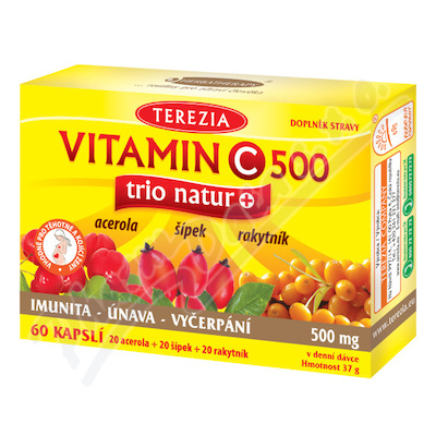 TEREZIA Vitamin C 500mg trio natur+ cps.60