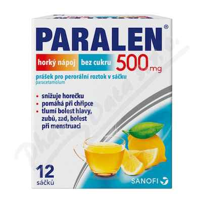 Paralen hor.náp.bez cukru 500mg por.plv.sol.scc.12