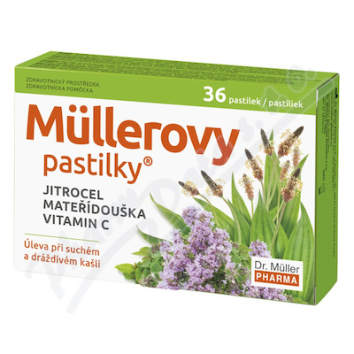 Müllerovy pastilky s jitrocelem a mateříd.36ks ZP