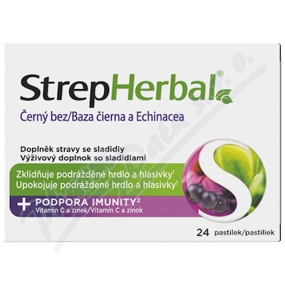 StrepHerbal Černý bez a Echinacea pas.24