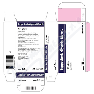 Suppositoria Glycerini Mayoly 1.81g sup.10
