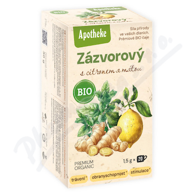 Apotheke BIO Zázvor.s citronem a mátou čaj 20x1.5g