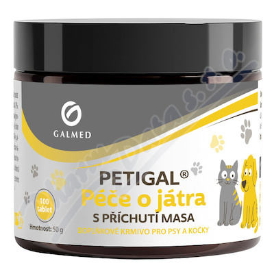PETIGAL Péče o játra s příchutí masa tbl.100