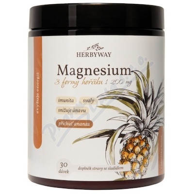 Herbyway Magnesium 1200mg 3 formy hořč.ananas 170g