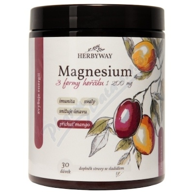 Herbyway Magnesium 3 formy hořč.1200mg mango 170g