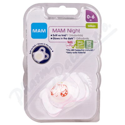 MAM Dudlík Night 0-6m průhledný 1ks