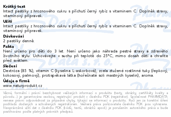 Intact rolička hroznový cukr s vit.C černý ryb.40g