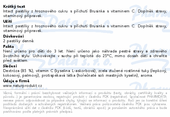 Intact rolička hroznový cukt s vit.C brusinka 40g