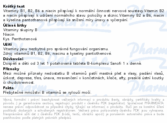 B-komplex Sanofi tbl.100