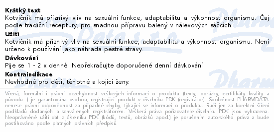 Grešík Kotvičník n.s. 20 x 1.0 g