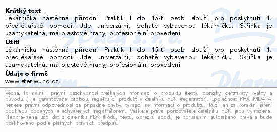 Lékárnička nást.dřev.přírodní do 15 osob Steriwund