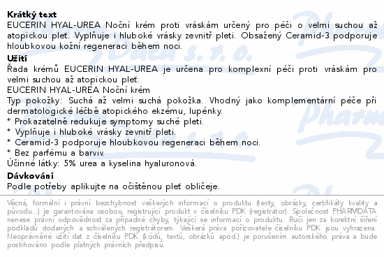 EUCERIN Hyal-Urea noční krém 50ml