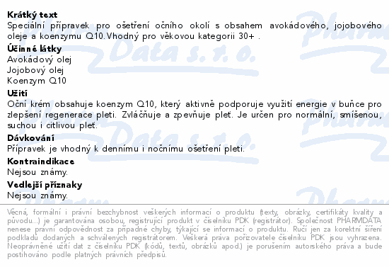 RYOR Koenzym Q10 Oční krém 30ml