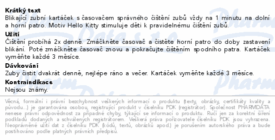 Hello Kitty blikající zub.kartáček 1min časovač