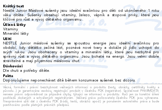 NESTLÉ Junior Máslové sušenky 180g