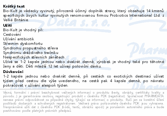 Bio-Kult 14 probiotických kmenů cps.60