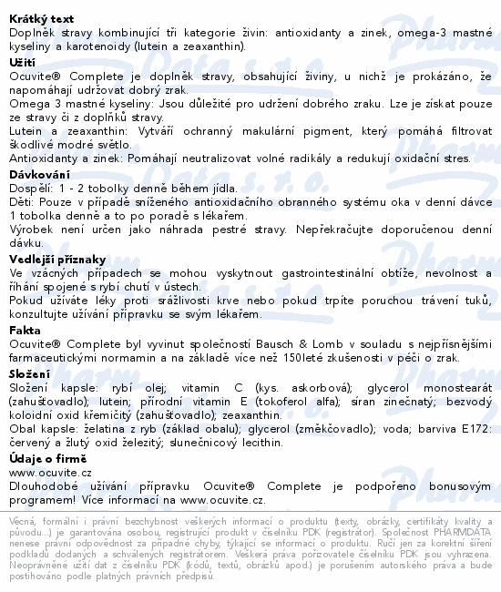 Ocuvite Complete cps.60 Bausch+Lomb