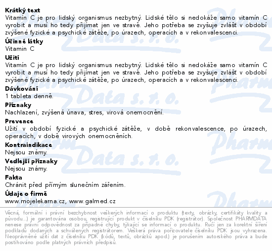Vitamin C Retard 500mg tbl.30+10 Moje lékárna