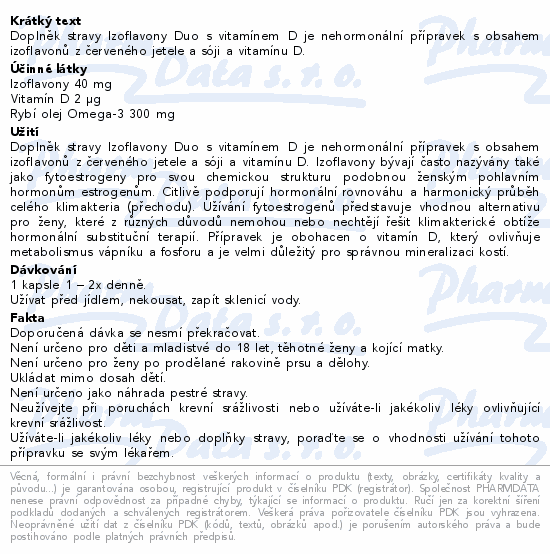 Izoflavony Duo s vitamínem D cps.50+10 navíc