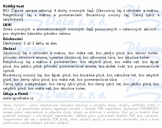 Apotheke BIO Čajové variace 4x5sáčků