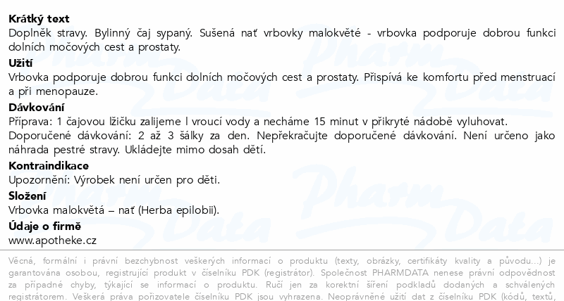Apotheke Vrbovka malokvětá bylinný čaj sypaný 75g