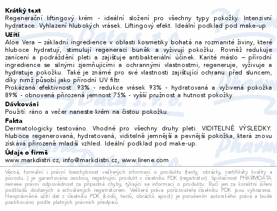 Lirene liftingový a regenerační krém den/noc 50ml