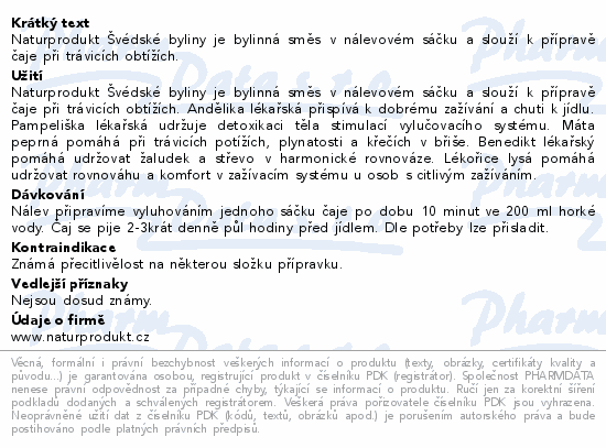 Naturprodukt Švédský čaj n.s.20x2g