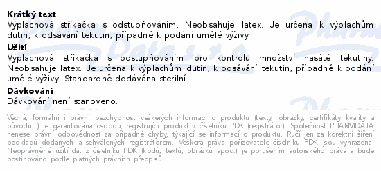 JANETTE ALFA stříkačka lavážní sterilní 150ml