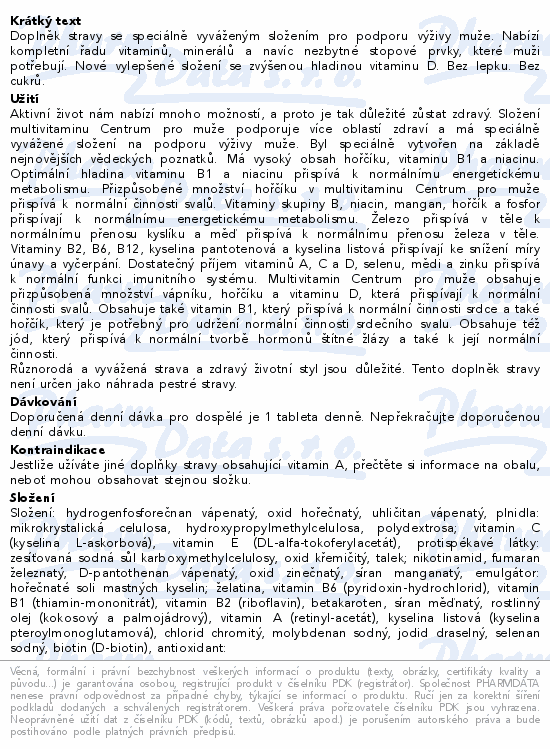 Multivitamin Centrum pro muže 30tbl