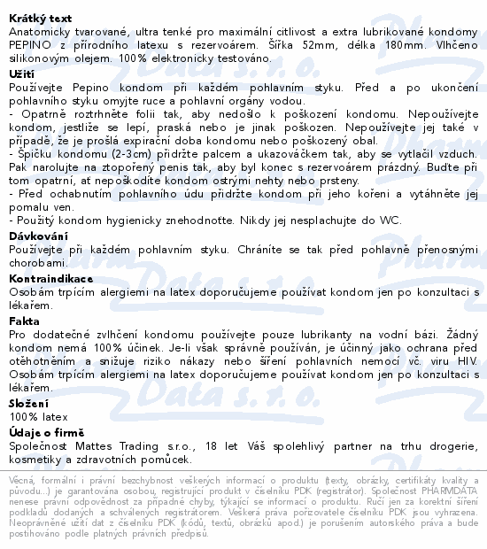 Prezervativ - kondom Pepino Ultra Sensitive 3ks