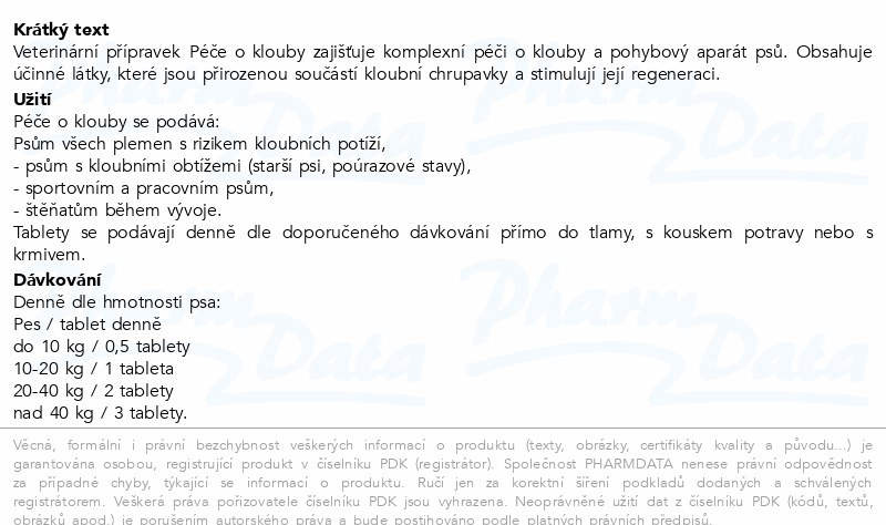 PET HEALTH CARE Péče o klouby pro psy tbl.90