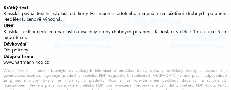 Cosmos Klasická náplast textilní 1mx8cm