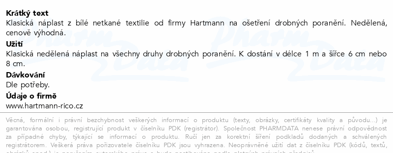 Cosmos Klasická náplast z netkané textilie 1mx6cm