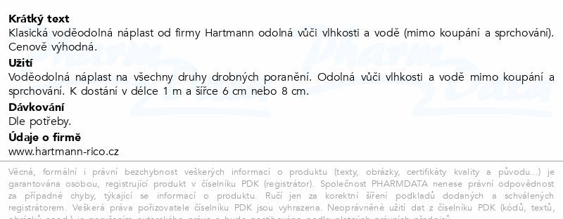 Cosmos Klasická náplast voděodolná 1mx8cm