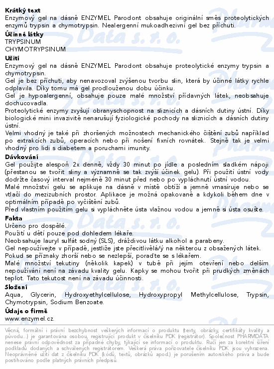 Enzymel Parodont gel enzymový na dásně 30ml