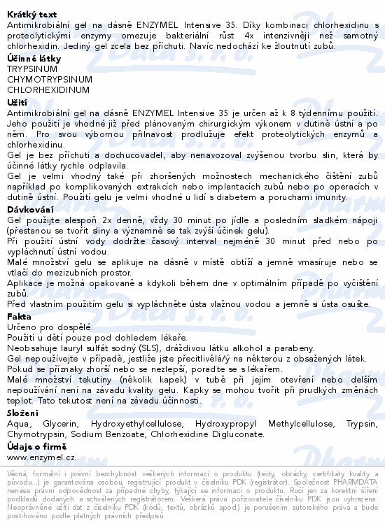 Enzymel Intensive 35 gel antimikrob.na dásně 30ml