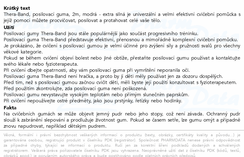 TheraBand posilovací guma 2m modrá 2.6kg
