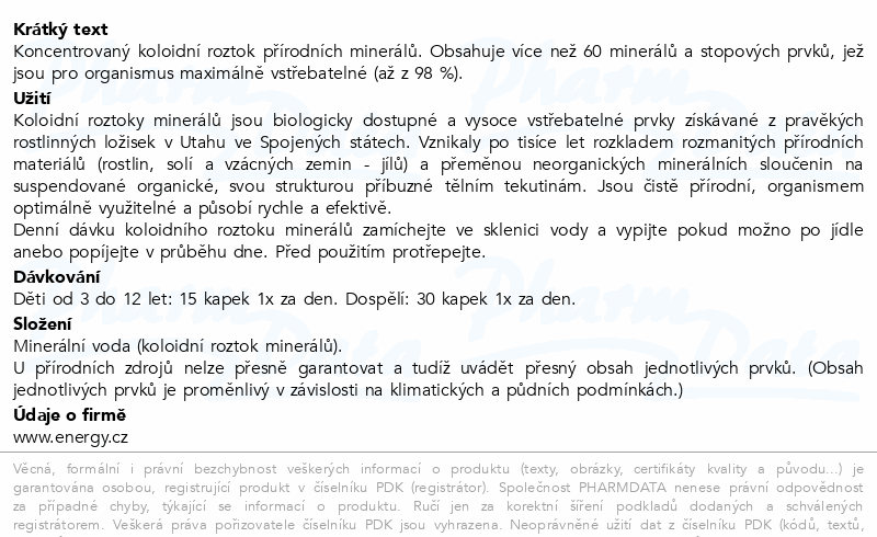 Energy Fytomineral koloidní roztok 100ml