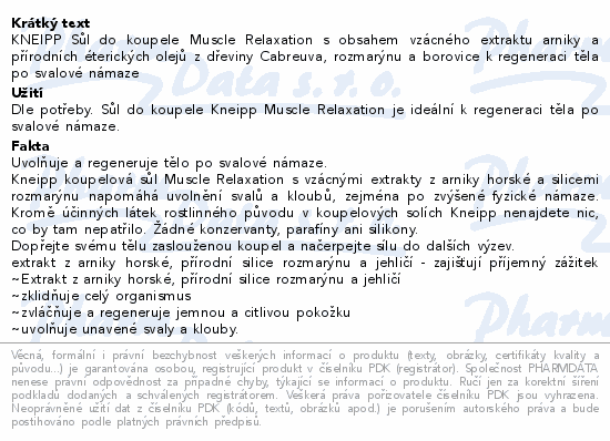 Kneipp Sůl do koupele Muscle Relaxation 500g