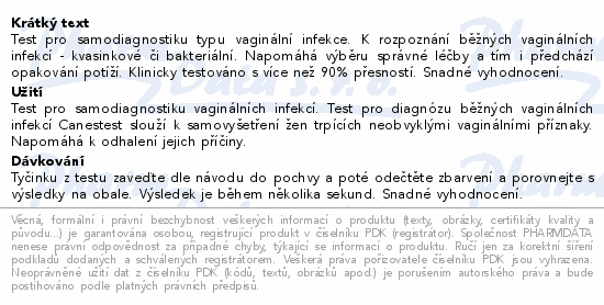 Canestest test pro samodiagnostiku vagin.infekcí