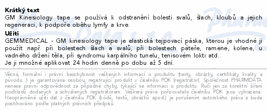 GemMedical kinesiology tape 5cmx5m žlutý