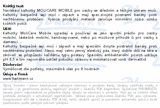 MoliCare Mobile Inkontinenční kalhotky 5kap L14ks