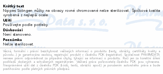 Nippes nůžky na obvaz rovné chromované 13cm