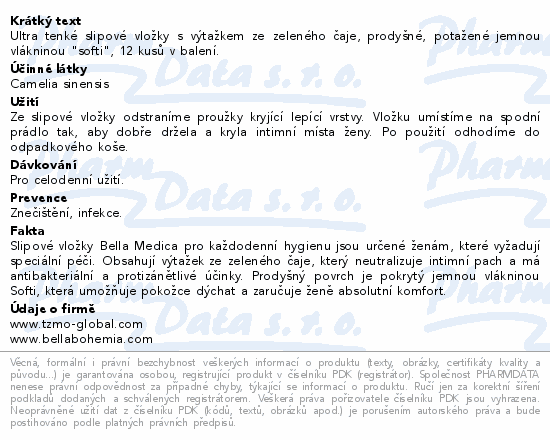 Bella Medica Panty slipové vložky normal 12ks