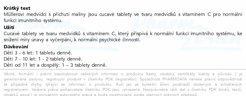 Müllerovi medvídci vit.C maliny tbl.45
