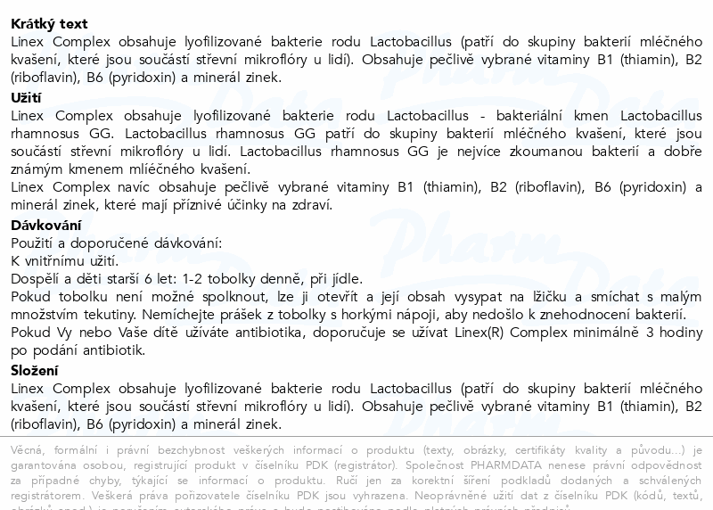 LINEX Complex stabilní složení cps.14