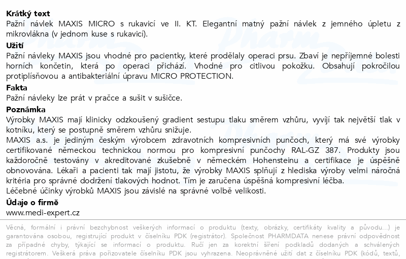 MAXIS MICRO II.KT pažní návlek s ruka.lem vel.7K